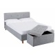 Hartford 5'0" Kingsize Bed, Grey Fabric, Button Detail