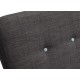 Portico 4'6" Double Bed, Contemporary Style, Charcoal Linen Fabric, Duck Egg Button Detail