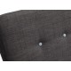 Portico 5'0" Kingsize Bed, Contemporary Style, Charcoal Linen Fabric, Duck Egg Button Detail