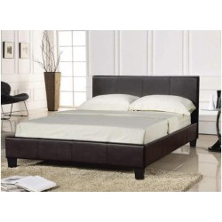 Prado 3'0" Single Bed, Brown Faux Leather