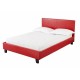 Prado 3'0" Single Bed, Red Faux Leather