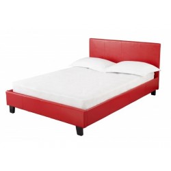 Prado 3'0" Single Bed, Red Faux Leather