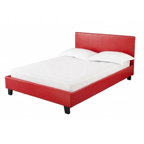 Prado 3'0" Single Bed, Red Faux Leather