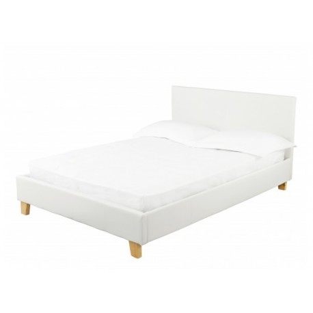 Prado 3'0" Single Bed, White Faux Leather