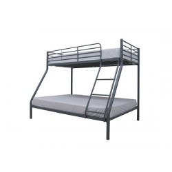 Primo Triple Bunk Bed, Robust Look, Silver Metal Finish