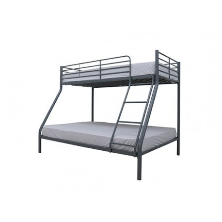 Primo Triple Bunk Bed, Robust Look, Silver Metal Finish