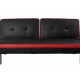 Rio Sofa Bed with Docking Station, Red Faux Leather