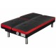 Rio Sofa Bed with Docking Station, Red Faux Leather