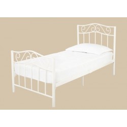Zeta Double 4ft6" Size Metal Bed Frame in White