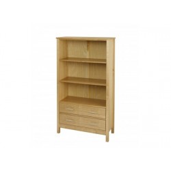 Oakridge 3 Tier Bookcase, 2 Drawer, Ash Venners With Oak Stain Furniture, Suites Any Style