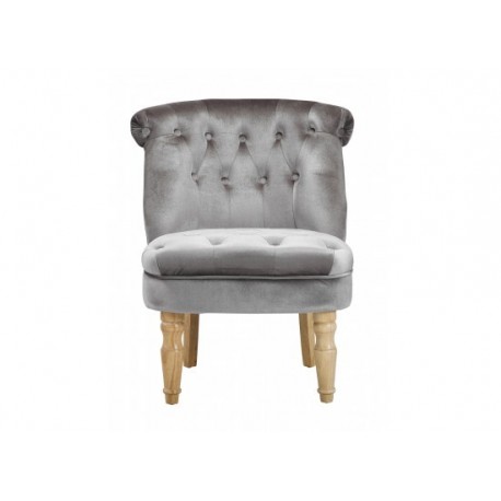 Charlotte Occasional Chair Silver Velvet, French Feel