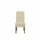 Padstow 2 Chairs, Cream Faux Leather, Solid Wood Legs