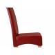 Padstow 2 Chairs, Red Faux Leather, Solid Wood Legs