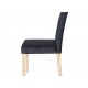 Paris 2 Dining Chairs, Diamante Detail, Black Velvet Fabric, Solid Wood Legs
