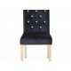 Paris 2 Dining Chairs, Diamante Detail, Black Velvet Fabric, Solid Wood Legs