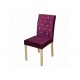 Paris 2 Dining Chairs, Diamante Detail, Purple Velvet Fabric, Solid Wood Legs