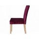 Paris 2 Dining Chairs, Diamante Detail, Purple Velvet Fabric, Solid Wood Legs