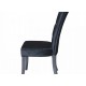 Radiance 2 Dining Chairs, Diamante Detail, Black Velvet Fabric, Solid Wood Legs In Black Finish