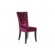 Radiance 2 Dining Chairs, Diamante Detail, Purple Velvet Fabric, Solid Wood Legs In Black Finish