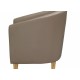 Stylish Tub Chair In Taupe Faux Leather
