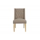 2 Chairs Verona Wing Chairs Upholstered in Beige with Buttons.