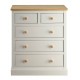 St Ives 3+2 Drawer Chest of Drawers in Dove Grey Finish with Real Ash Vaneer on Top