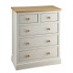 St Ives 3+2 Drawer Chest of Drawers in Dove Grey Finish with Real Ash Vaneer on Top