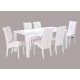 Monroe Large Dining Table, High Gloss White