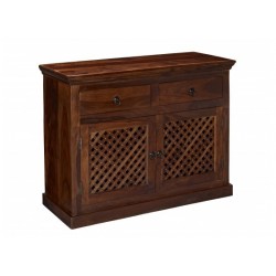 Darjeeling Small Sideboard, 2 Doors + 2 Doors, Elegant Look, Solid Sheesham Wood