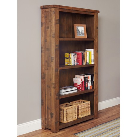 Heyford Rough Sawn Oak Large Open Bookcase