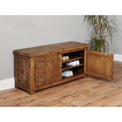 Heyford Rough Sawn Oak Shoe Storage Bench