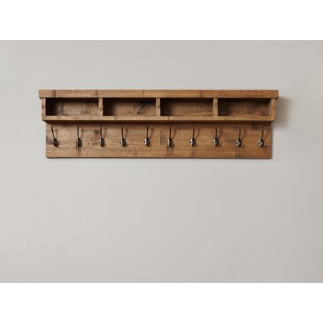 Heyford Rough Sawn Oak Wall Mounted Coat Rack