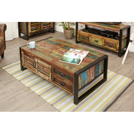 Urban Chic 4 Door 4 Drawers Large Coffee Table