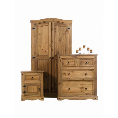 Bedroom Furniture Set - Wardrobe- Chest Drawers- Bedside Premium Corona