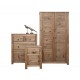 Bedroom Set - Wardrobe - Chest of Drawers - Bedside Cabinet in Waxed Pine