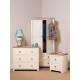 Jamestown Cream & Pine Trio Bedroom set - Wardrobe, Chest of Drawer & Bedside Cabinet