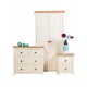 Jamestown Cream & Pine Trio Bedroom set - Wardrobe, Chest of Drawer & Bedside Cabinet