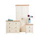 Jamestown Cream & Pine Trio Bedroom set - Wardrobe, Chest of Drawer & Bedside Cabinet