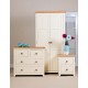 Jamestown Cream & Pine Trio Bedroom set - Wardrobe, Chest of Drawer & Bedside Cabinet