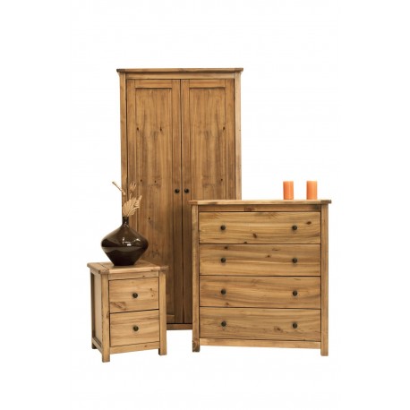 Denver Trio Bedroom set with Wardrobe, Chest of Drawers and Bedside Cabinet