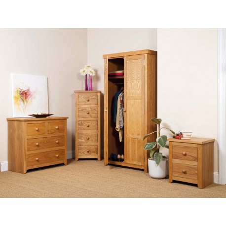 Hamilton 3 Piece Bedroom Set - Wardrobe, Chest of Drawers, Bedside Cabinet