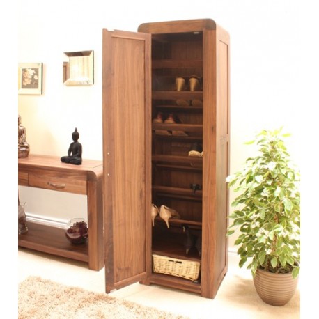 Shiro Walnut Tall Shoe Cupboard