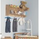 Amelie Oak Wall Shelf with Hanging Pegs