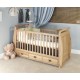 Amelie Oak Cot-Bed with Three Drawers