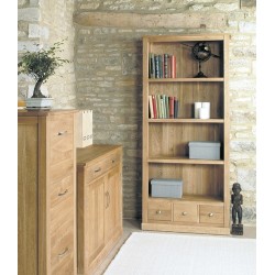 Mobel Oak Large 3 Drawer Bookcase