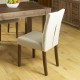 Walnut Flare Back Upholstered Dining Chair - Biscuit (Pack Of Two)