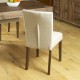 Walnut Flare Back Upholstered Dining Chair - Biscuit (Pack Of Two)