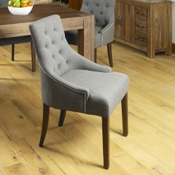 Walnut Accent Upholstered Dining Chair - Stone (Pack Of Two)