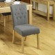 Oak Upholstered Dining Chair - Slate (Pack Of Two)