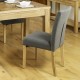 Oak Upholstered Dining Chair - Slate (Pack Of Two)